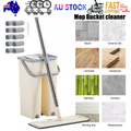 Mop Bucket Wet Dry Rinse Wash 360 Rotating Squeeze Flat Floor Cleaner with Pads.