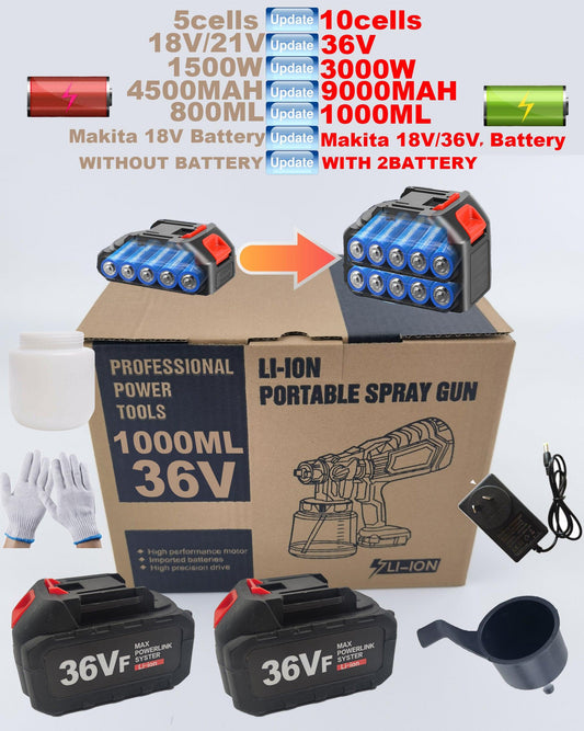 Cordless High Pressure Airless Spray Gun Paint Sprayer For Makita 36V Battery AU.