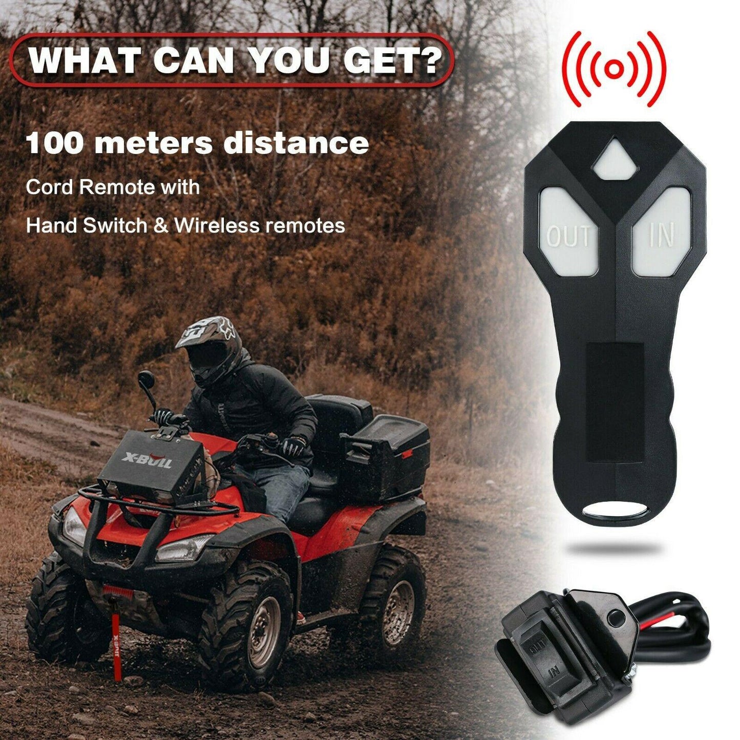 X-BULL 12V Electric Winch Boat 3000LBS Synthetic Rope Wireless Remote ATV 4WD 2 Units.