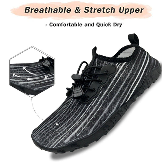 Water Shoes for Men and Women Soft Breathable Slip-on Aqua Shoes Aqua Socks for Swim Beach Pool Surf Yoga (Black Size US 9.5).