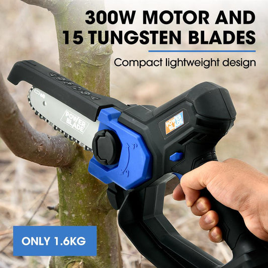 POWERBLADE SW7 20V Cordless Convertible Mini Chainsaw Pole Saw Kit, Telescopic Electric Tree Pruner with Lithium Battery & Fast Charger.