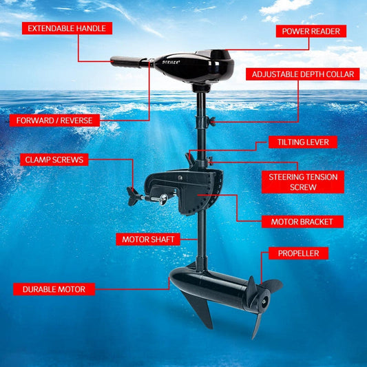 Striker 45 LBS Electric Trolling Motor Inflatable Boat Outboard Engine Fishing Marine.