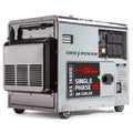 GENPOWER 8.4kW Peak 6kW Rated Commercial Diesel Generator, Electric Key Start, 6 x 15A, Single Phase.