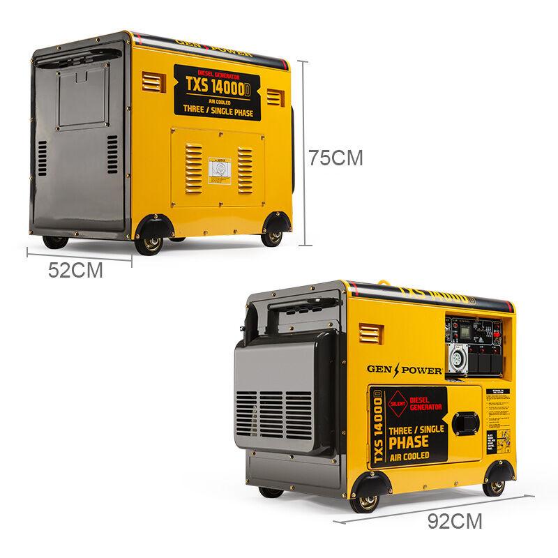 GENPOWER 7kW Peak 5kW Rated Commercial Diesel Generator, Electric Key Start, 1 x 20A 415V 3 Phase, 3 x 15A 240V.
