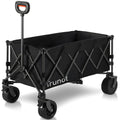 TRUNDL 180L XL Electric Folding Pull Cart, Powerful Easy Hill Climbing, All-terrain Wheels, Wagon for Beach Camping Shopping, Black