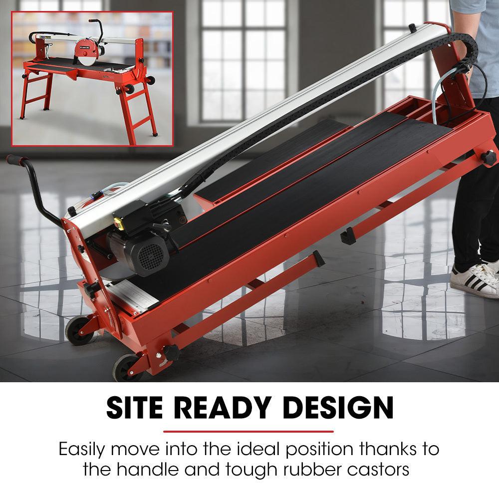 BAUMR-AG 1500W Electric Tile Saw Cutter with 300mm (12") Blade, 920mm Cutting Length, Side Extension Table.