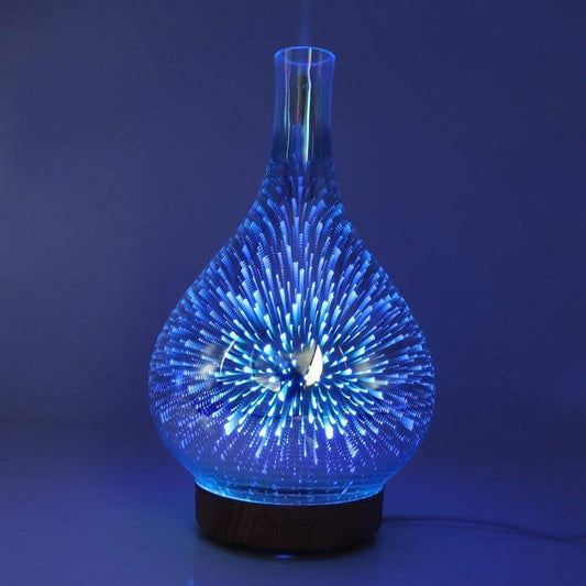Essential Oil Aroma Diffuser - Mirror 3D Fireworks USB Aromatherapy Mist Humidifier.