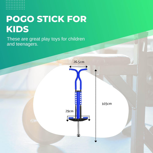 Blue Pogo Stick Kids - Childrens Jumping Jackhammer Exercise Hopper Toy.