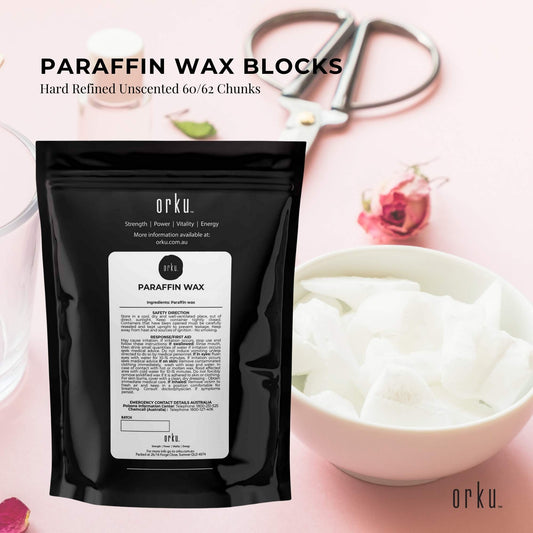 1Kg Paraffin Wax Blocks - Refined Hard Unscented Chunks 60/62 Candle Soap Making.