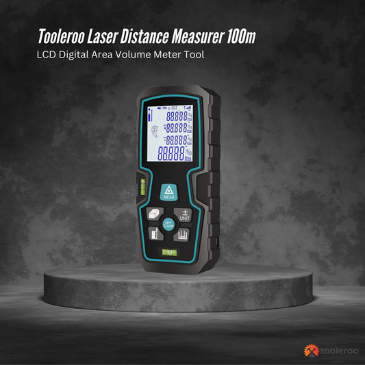 Tooleroo 100m Digital Laser Distance Measurer - LCD Area Volume Meter Tool.