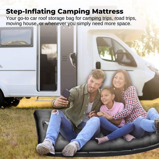 Social Hike Step-Inflating Camping Mattress Lightweight Waterproof Sleeping Grey.