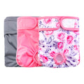 Rooster Farms Female Dog Diapers Small 3Pk - Washable Reusable Nappies Hook/Loop