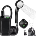 Social Hike Portable Camping Shower Kit - 6000MAh Outdoor Rechargeable Pump LED.