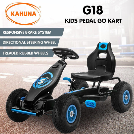 Kahuna G18 Kids Ride On Pedal Go Kart - Blue.