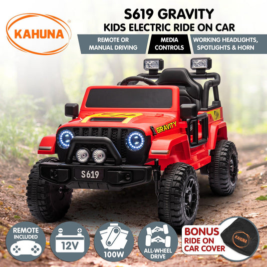 Kahuna S619 Gravity Kids Electric Ride On Car - Red.