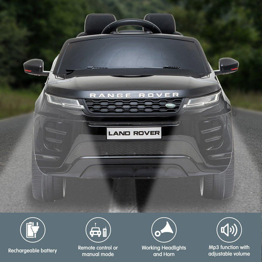 Kahuna Land Rover Licensed Kids Electric Ride On Car Remote Control - Black.