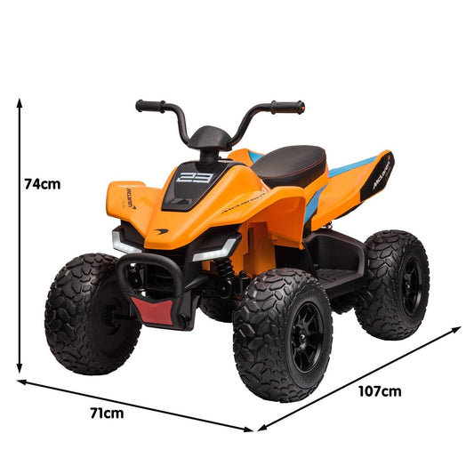 Kahuna Licensed MCL35 McLaren Kids Toy Ride On Electric Quad Bike - Orange.