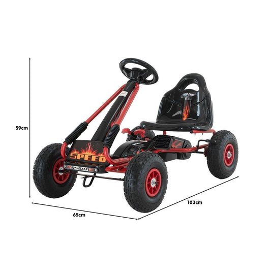 Kahuna G95 Kids Ride On Pedal-Powered Go Kart - Red.