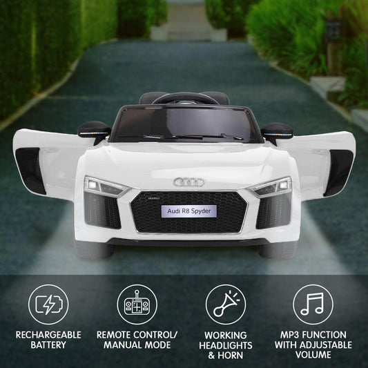Kahuna Kahuna R8 Spyder Audi Licensed Kids Electric Ride On Car Remote Control - White.