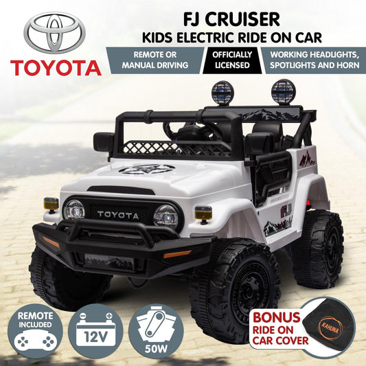 Kahuna Authorized Toyota Electric Kids Ride-on Car Fj Cruiser - White.