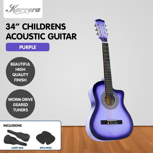 Karrera Childrens Acoustic Guitar Kids - Purple.