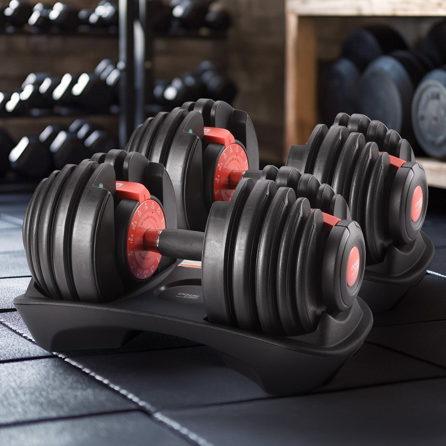 Powertrain 48kg Adjustable Dumbbells 15-in-1 Home Gym Weights â Red.