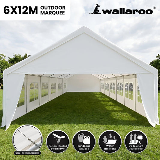 Wallaroo 12m x 6m outdoor event marquee carport tent.