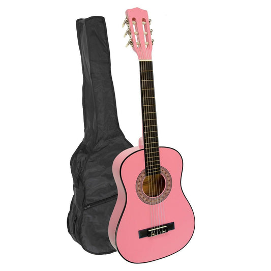 Karrera 34in Acoustic Wooden Childrens Guitar - Pink.
