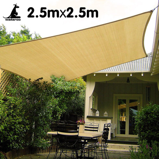 Wallaroo Square Shade Sail 2.5 x 2.5m - Sand.