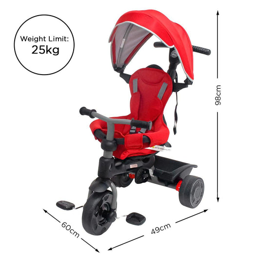 Veebee Explorer 3-stage Kids Trike With Canopy - Red.