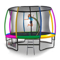 Kahuna 10ft Outdoor Trampoline Kids Children With Safety Enclosure Pad Mat Ladder - Rainbow.