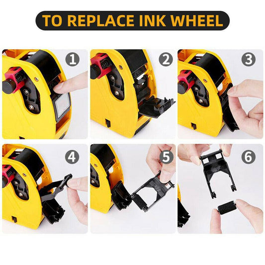 Price Tag Gun Labeller Pricing with 2 Rolls Labels and Inks Roller Machine Kit Yellow.