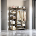 Bamboo Clothes Rack Garment Closet Storage Organizer Hanging Rail Shelf Dress room 110CM