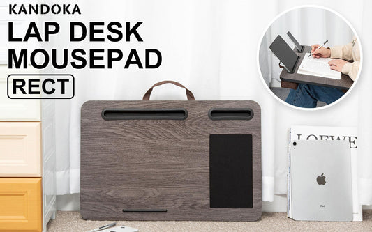 Lap Desk Laptop Stand Phone Tablet Holder Mousepad Cushioned Lapdesk IRON GREY OAK.