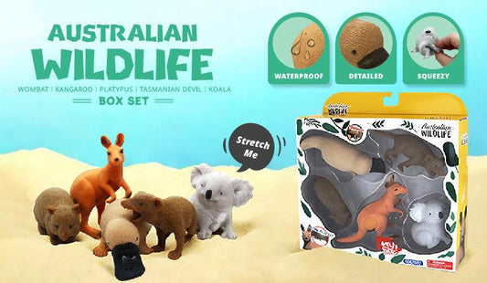 Stretchy Squishy Australian Wildlife Gift Set - Sensory Stimulation Animal Toys.