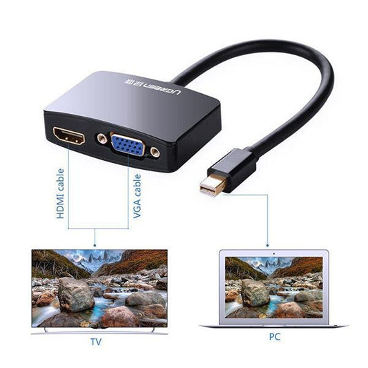 UGreen 4K Mini DisplayPort to HDMI / VGA Adapter - Black (10439).