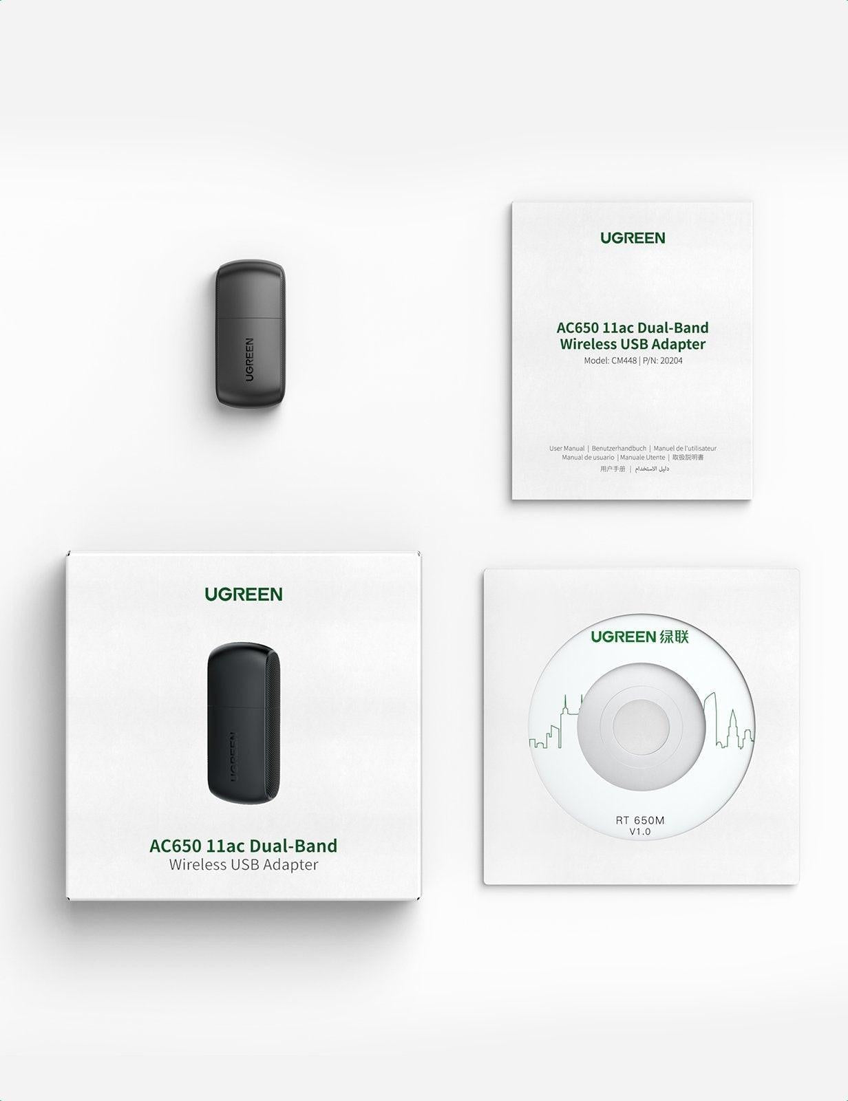 UGREEN 20204 AC650 Dual Band USB WLAN Adapter.