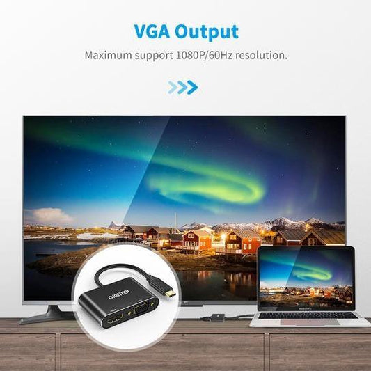 Choetech HUB-M17 USB-C TO HDMI VGA ADAPTER.