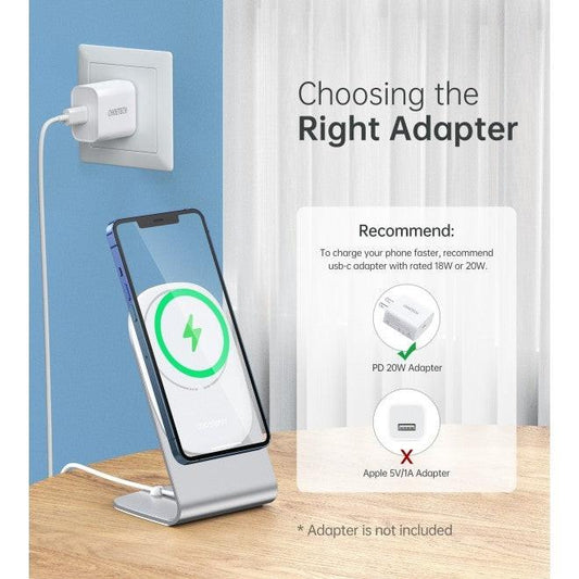 CHOETECH MA00117-SL MagLeap Magnetic Wireless Charger with Stand and AC Adapter.