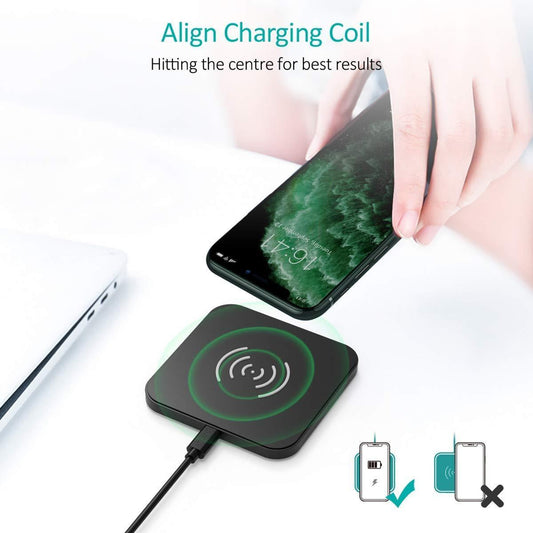 CHOETECH T511BW Fast Wireless Charging Pad Black And White 2 Pack.