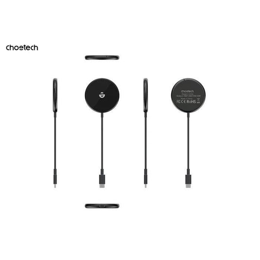 CHOETECH T697-F 15W/7.5W/5W magnetic charger for iPhone, Air Pods and more 1.5M Black.