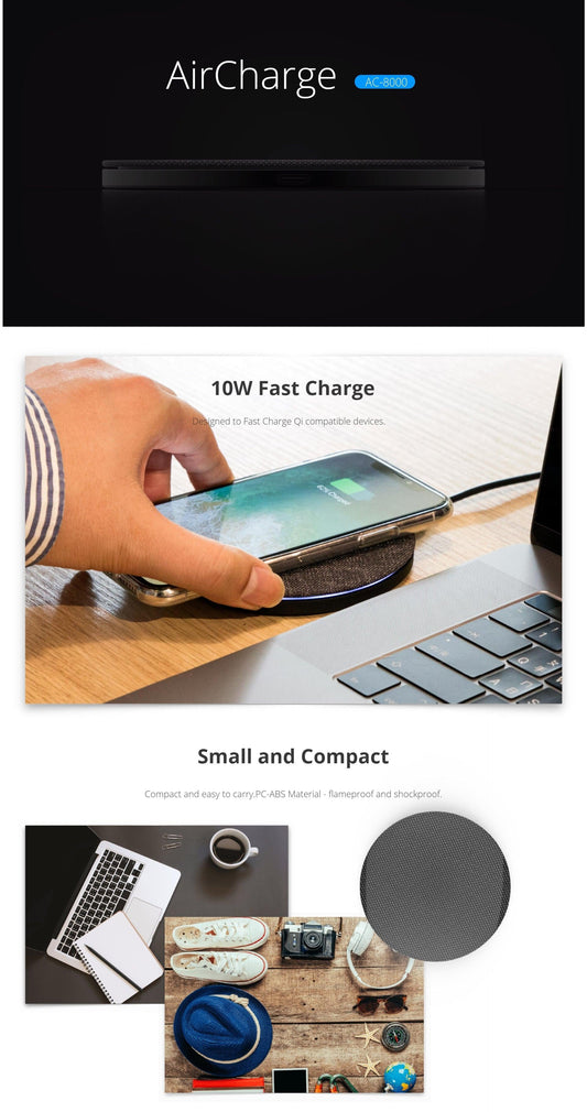 Photofast AirCharge Qi Compatible 10W Fast Charge (SKU:AC8000).