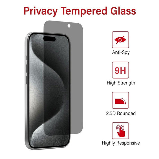 Privacy Tempered Glass Screen Protector for iPhone 16 Pro / 17 / 17 Pro.