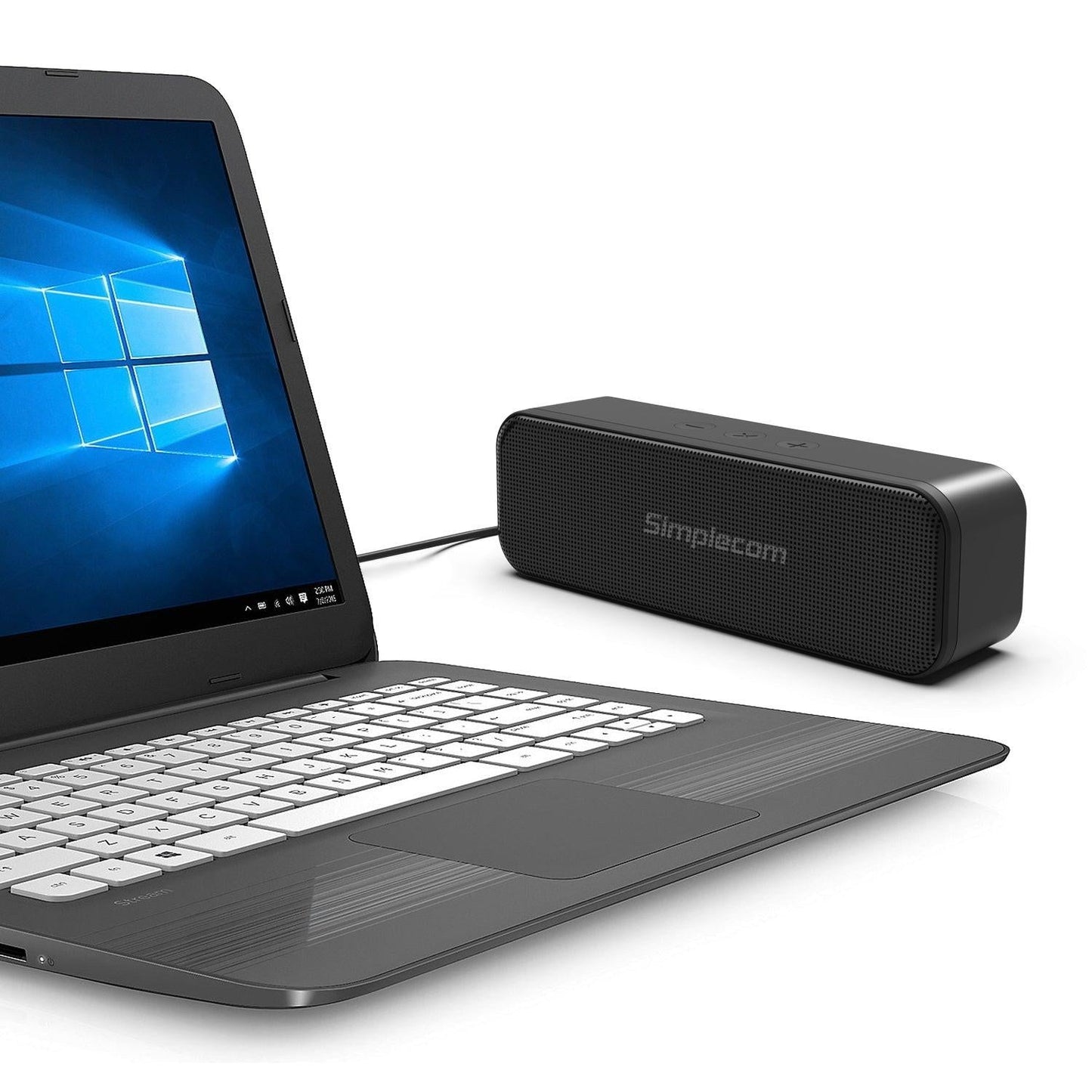 Simplecom UM228 Portable USB Stereo Soundbar Speaker Plug and Play with Volume Control for PC Laptop.