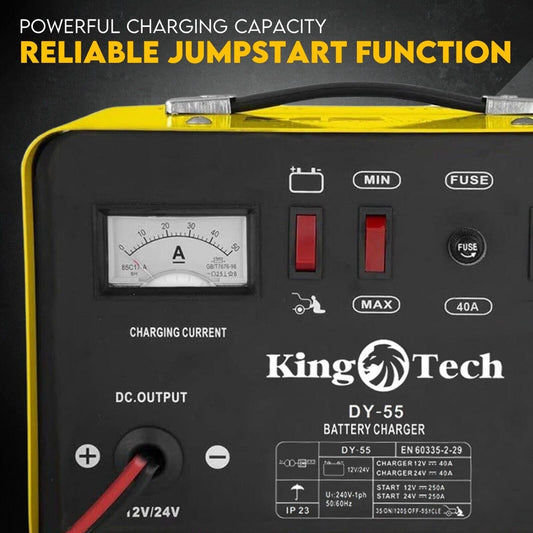 Kingtech 2in1 Battery Charger Jump Starter New Dual Heavy Duty Car Charger 40Amp.