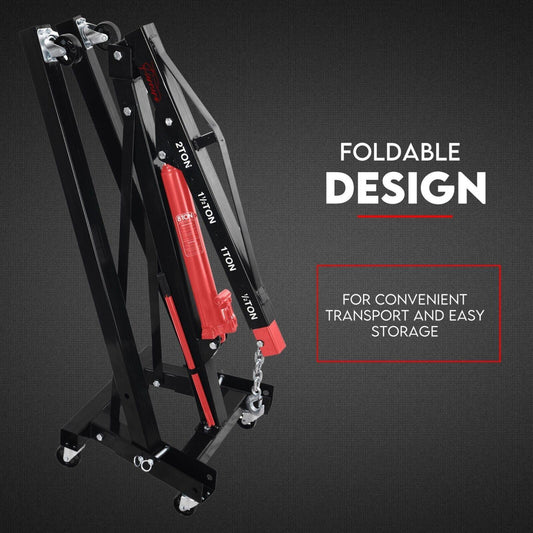 2 Ton Hydraulic Engine Crane Folding Hoist Stand Mobile Garage Workshop.