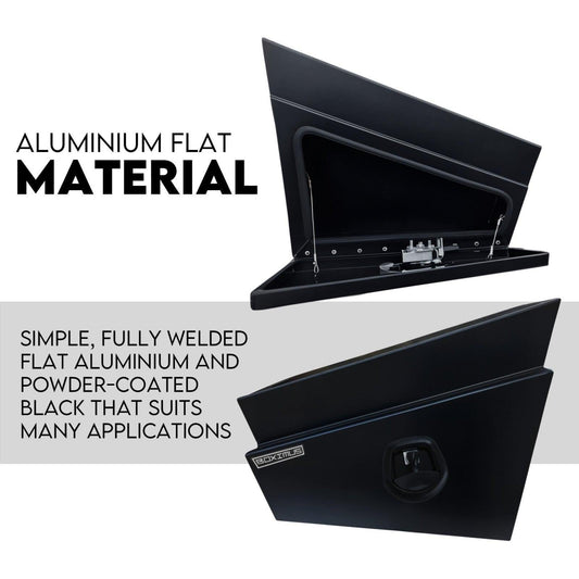 600mm Pair of Under Tray Tool Box Aluminium Undertray Underbody Toolbox Black.