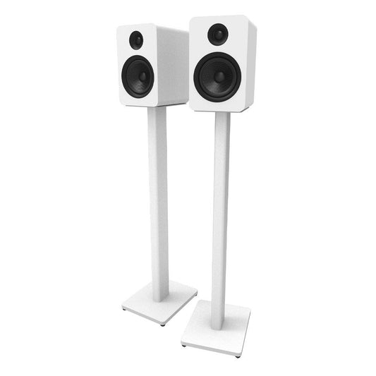 Kanto ST34W 34" Universal Bookshelf Speaker Floor Stand - White, Pair.