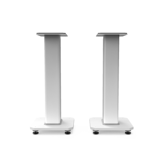 Kanto SX22W 22" Tall Fillable Speaker Stands with Isolation Feet - Pair, White.