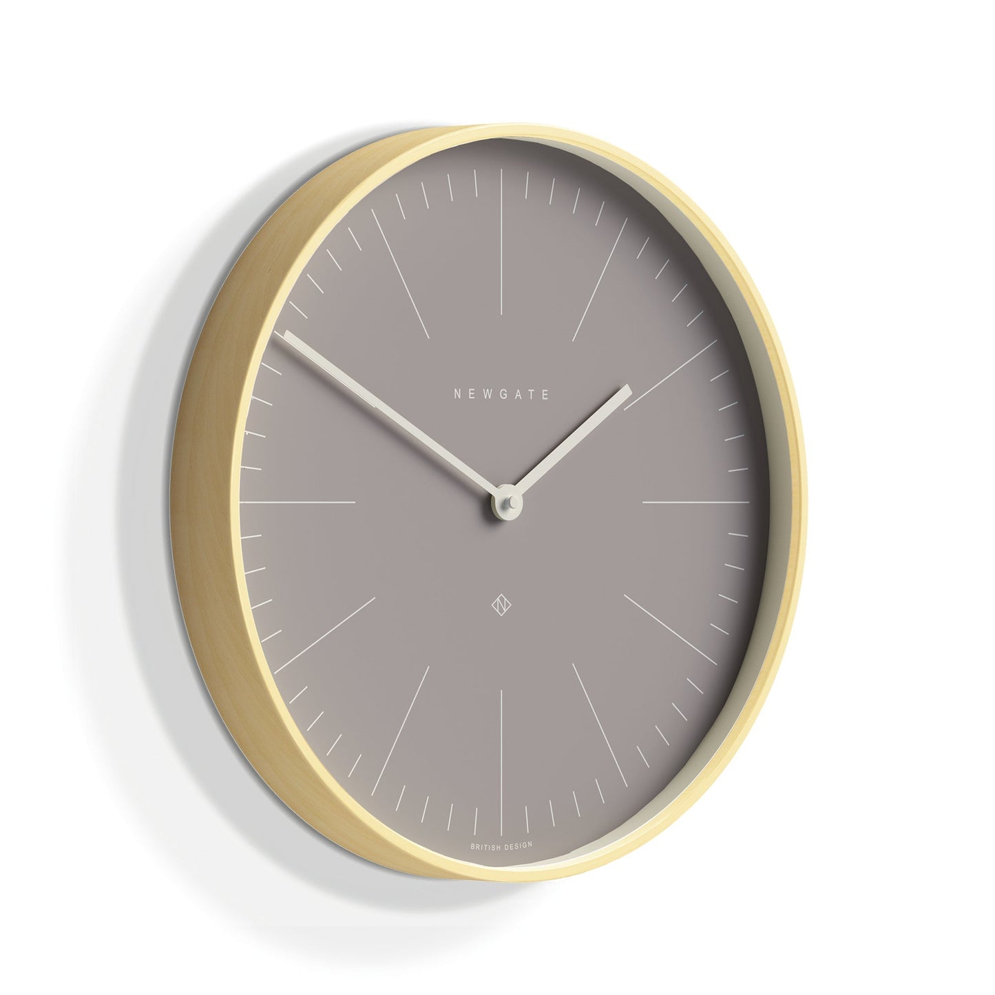 Newgate Mr Clarke Clock Pale Wood Clay Grey Dial.